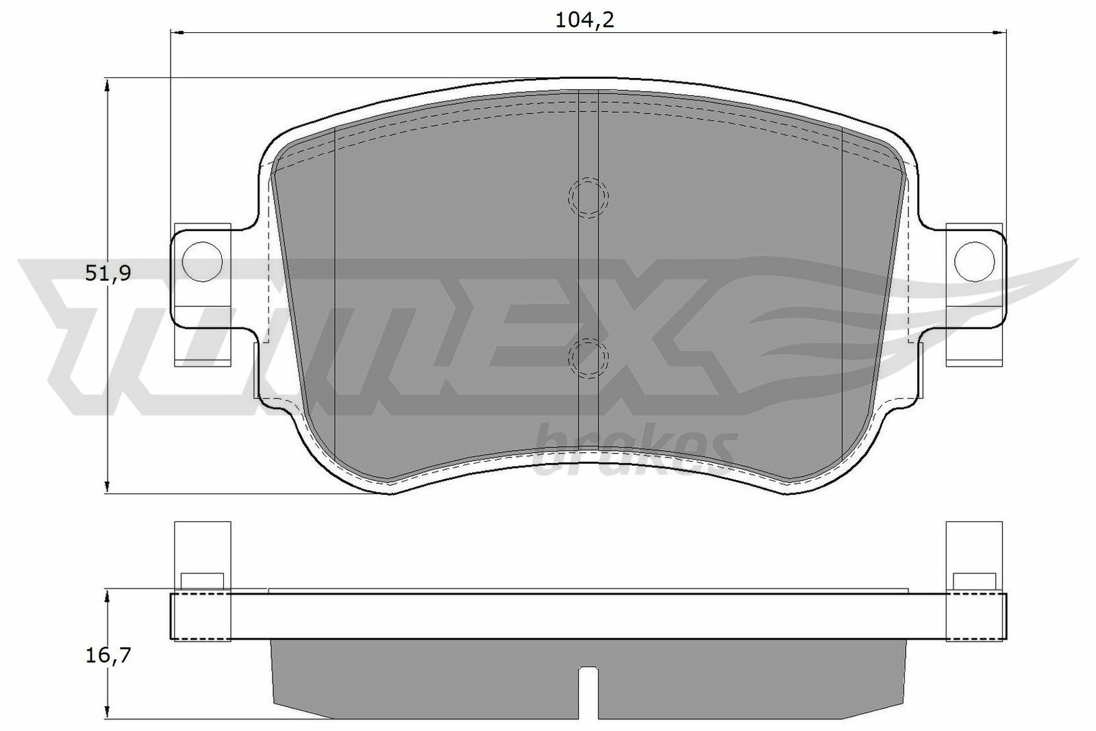 Sada brzdových destiček, kotoučová brzda TOMEX Brakes